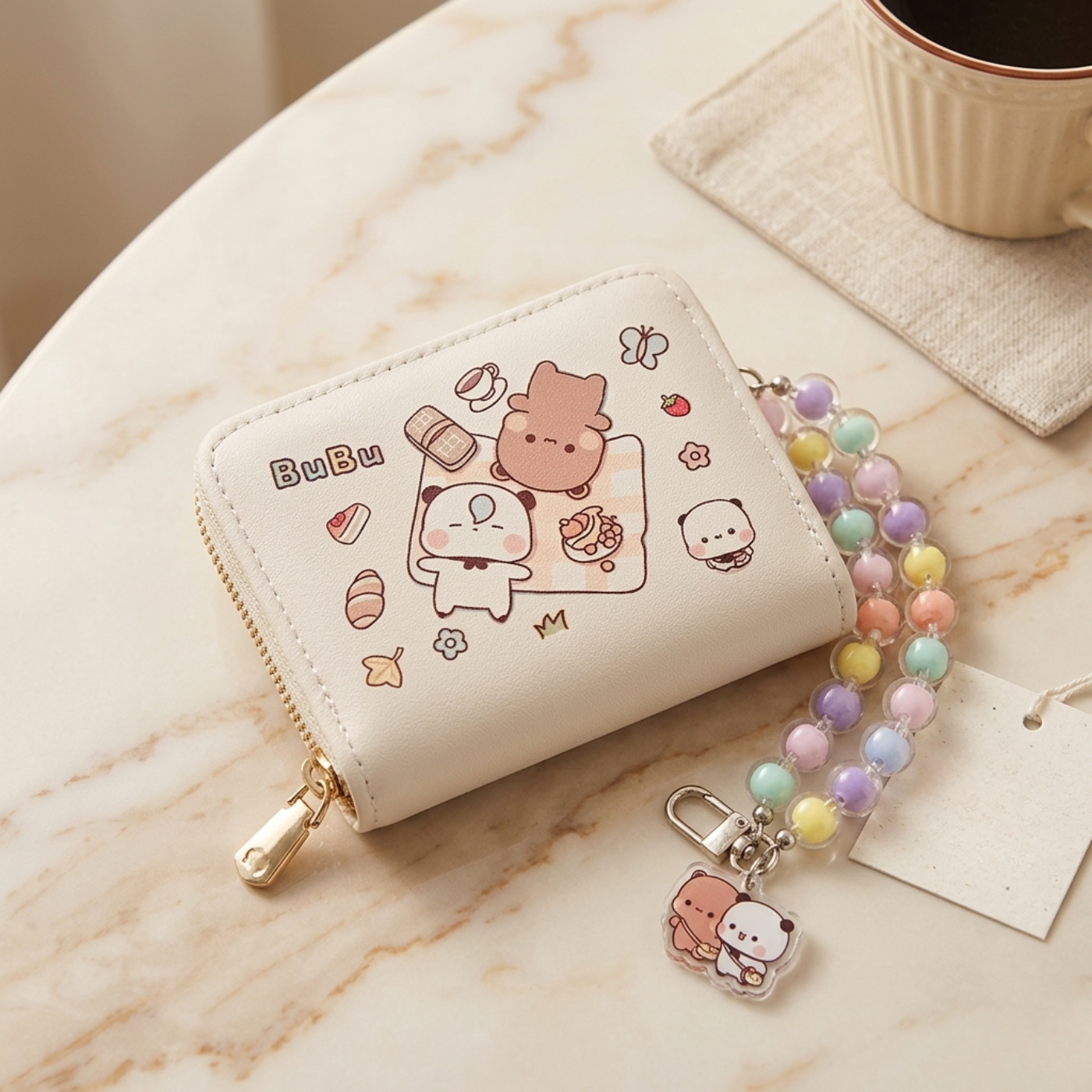 Porte feuille dudu & bubu ultra mignon + perles