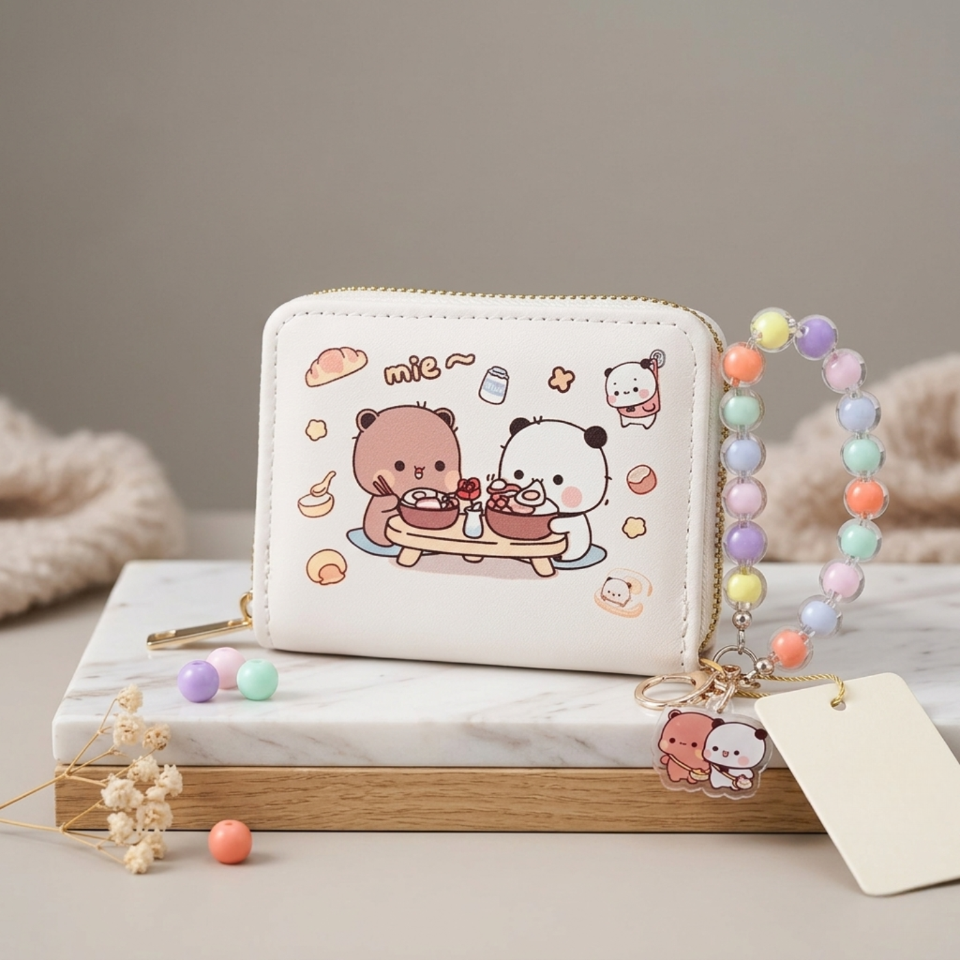 Porte feuille dudu & bubu ultra mignon + perles