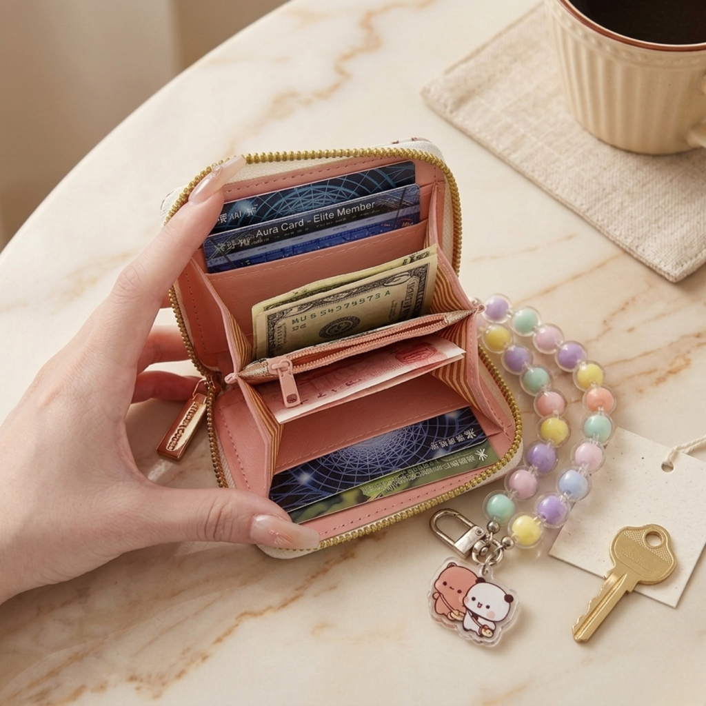 Porte feuille dudu & bubu ultra mignon + perles
